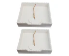 2x Ceramic 19cm Table Napkin Holder Square Dinning Tablecloth Organiser Gingko