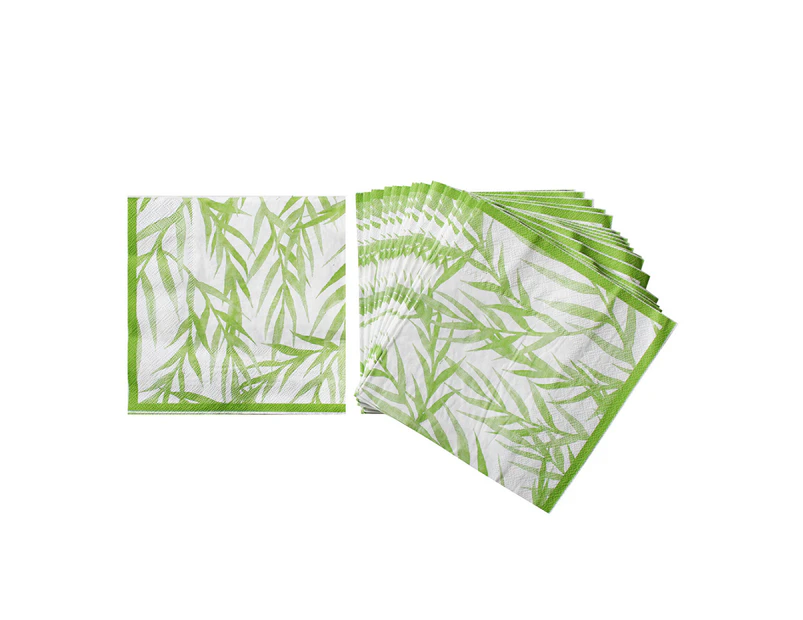 6x 40PK Leaf 16.5cm 3-Ply Dining Table Paper Napkin Disposable Dinner Towel GRN