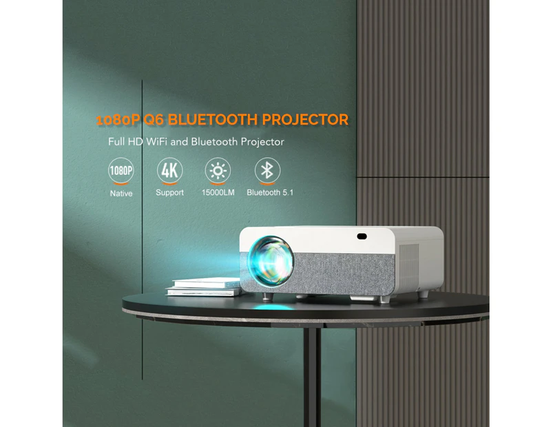 Q6 Android Native 1080P 10000LM Bluetooth Home Theater LED Projector Support 4K 4D Keystone