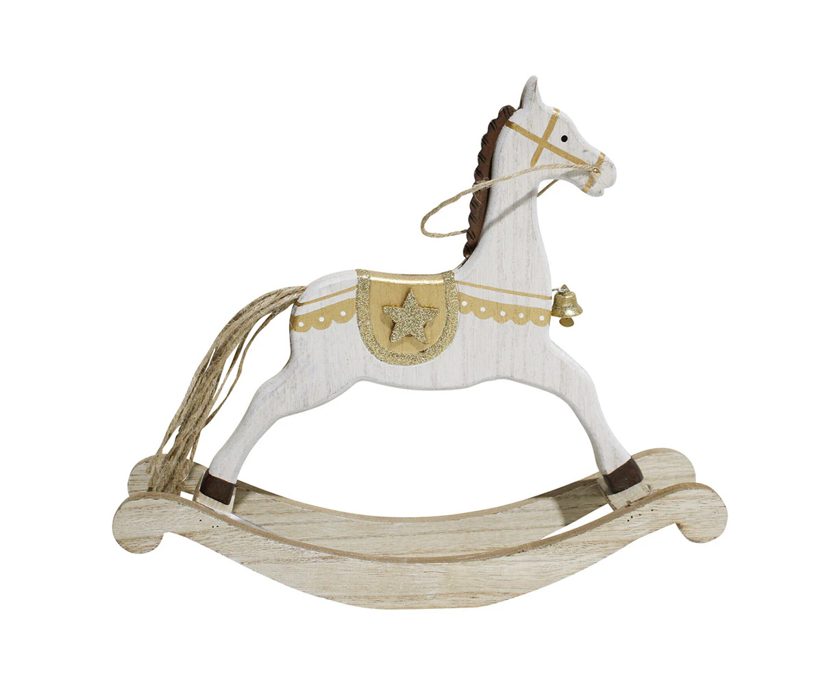 Metal/MDF 21.5cm Christmas Rocking Horse Holiday Home Decor Tabletop Ornament