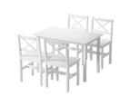 Artiss Dining Chairs and Table Dining Set 4 Seater White Kaye