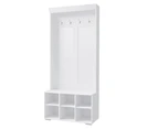 Artiss Shoe Rack Cabinet Hall Tree Coat Rack 180CM White