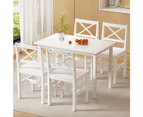 Artiss Dining Chairs and Table Dining Set 4 Seater White Kaye