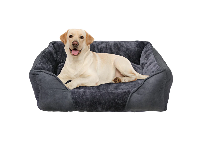 Advwin Pet Bed for Large Dogs Cats, Orthopedic Anti-Slip Soft Calming Dog Bed with Removal Cushion-76x61x23cm-XL