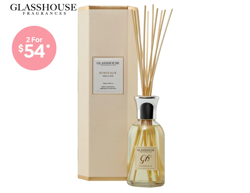 Glasshouse Fragrances Bordeaux Vanilla Noir Triple Strength Reed Diffuser 250mL