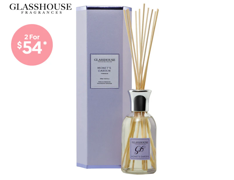 Glasshouse Fragrances Monet's Garden Tuberose Triple Strength Reed Diffuser 250mL