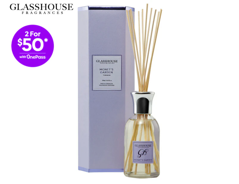 Glasshouse Fragrances Monet's Garden Tuberose Triple Strength Reed Diffuser 250mL