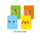 12PC Pokemon Face Paper Lolly Loot Bag Gift Bag Kids Birthday Decorations