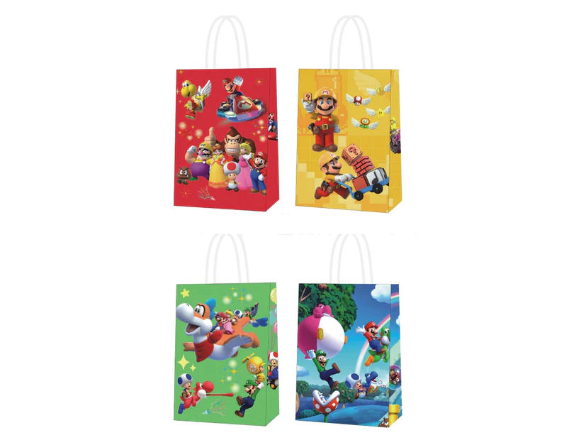 12PC Super Mario Party Paper Lolly Loot Bag Gift Bag Kids Birthday Decorations