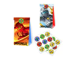 12PC Ninjago Paper Lolly Loot Bag & Stickers Gift Bag Kids Birthday Decorations