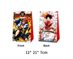 12PC One Piece Paper Lolly Loot Bag & Stickers Gift Bag Kids Birthday Decorations