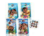 12PC Moana Paper Lolly Loot Bag & Stickers Gift Bag Kids Birthday Decorations