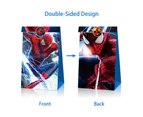 12PC Spiderman Paper Lolly Loot Bag & Stickers Gift Bag Kids Birthday Decorations
