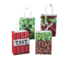 12PC Minecraft Paper Lolly Loot Bag Gift Bag Kids Birthday Decorations