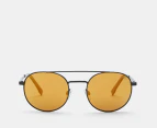 Bollé Unisex Ova Polarised Sunglasses - Black Matte/Brown Gold