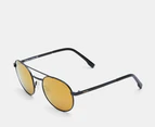 Bollé Unisex Ova Polarised Sunglasses - Black Matte/Brown Gold