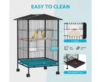 Advwin Bird Cage 85x45x57cm 2 Perches Large Aviary Parrot Budgie Finch Canary Wheels w/ Brake