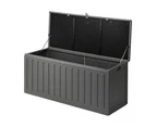 Livsip Outdoor Storage Box Bench 490L Cabinet Container Garden Deck Tool Grey