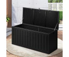 Livsip Outdoor Storage Box Bench 490L Cabinet Container Garden Deck Tool Black