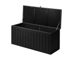 Livsip Outdoor Storage Box Bench 490L Cabinet Container Garden Deck Tool Black