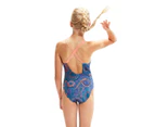 Speedo Girl's Allover Printed Twinstrap Swimsuit - Ammonite/ Soft Coral/ Miami Lilac/ Aquarium