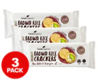 3 x Ceres Organics Brown Rice Crackers Sea Salt & Vinegar 115g