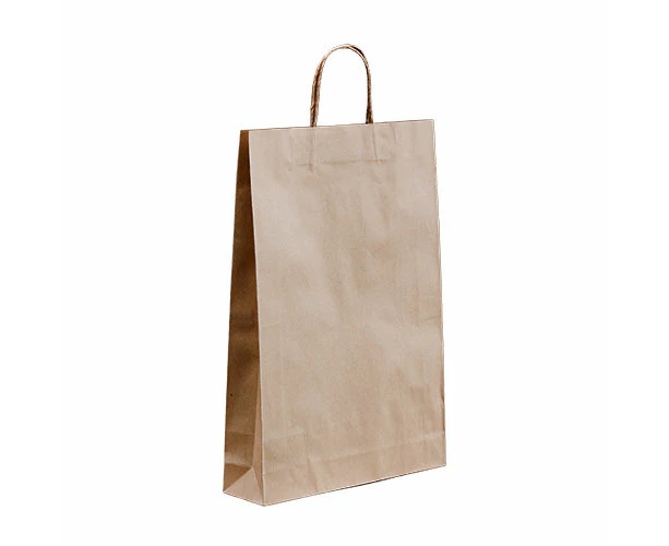 50 X Brown Twisted Handle Kraft Paper Bags Size Medium