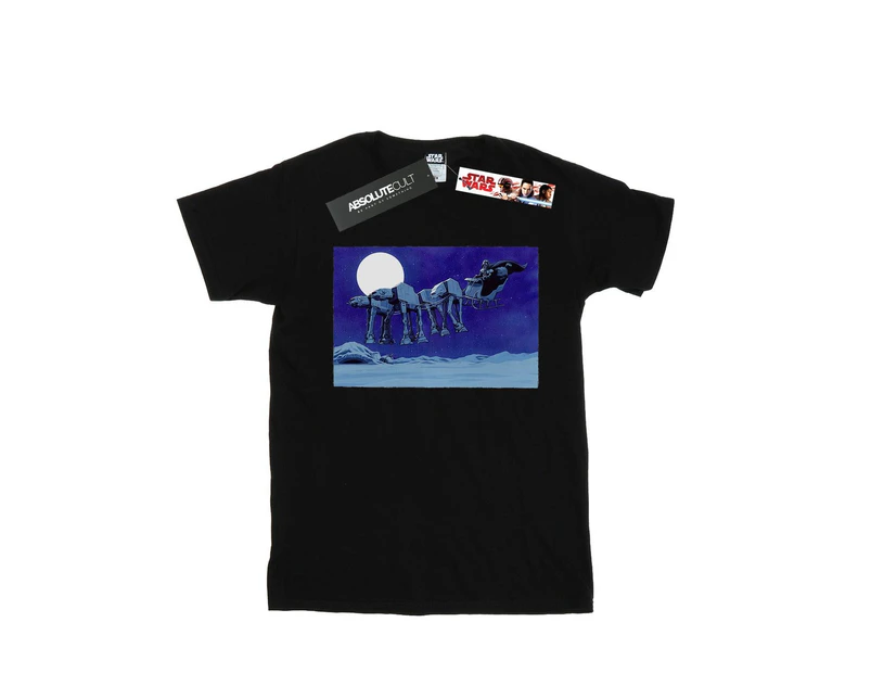 Star Wars Boys Christmas AT-AT Sleigh T-Shirt (Black) - BI34627