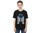 Star Wars Boys R2-D2 Text Head T-Shirt (Black) - BI34624