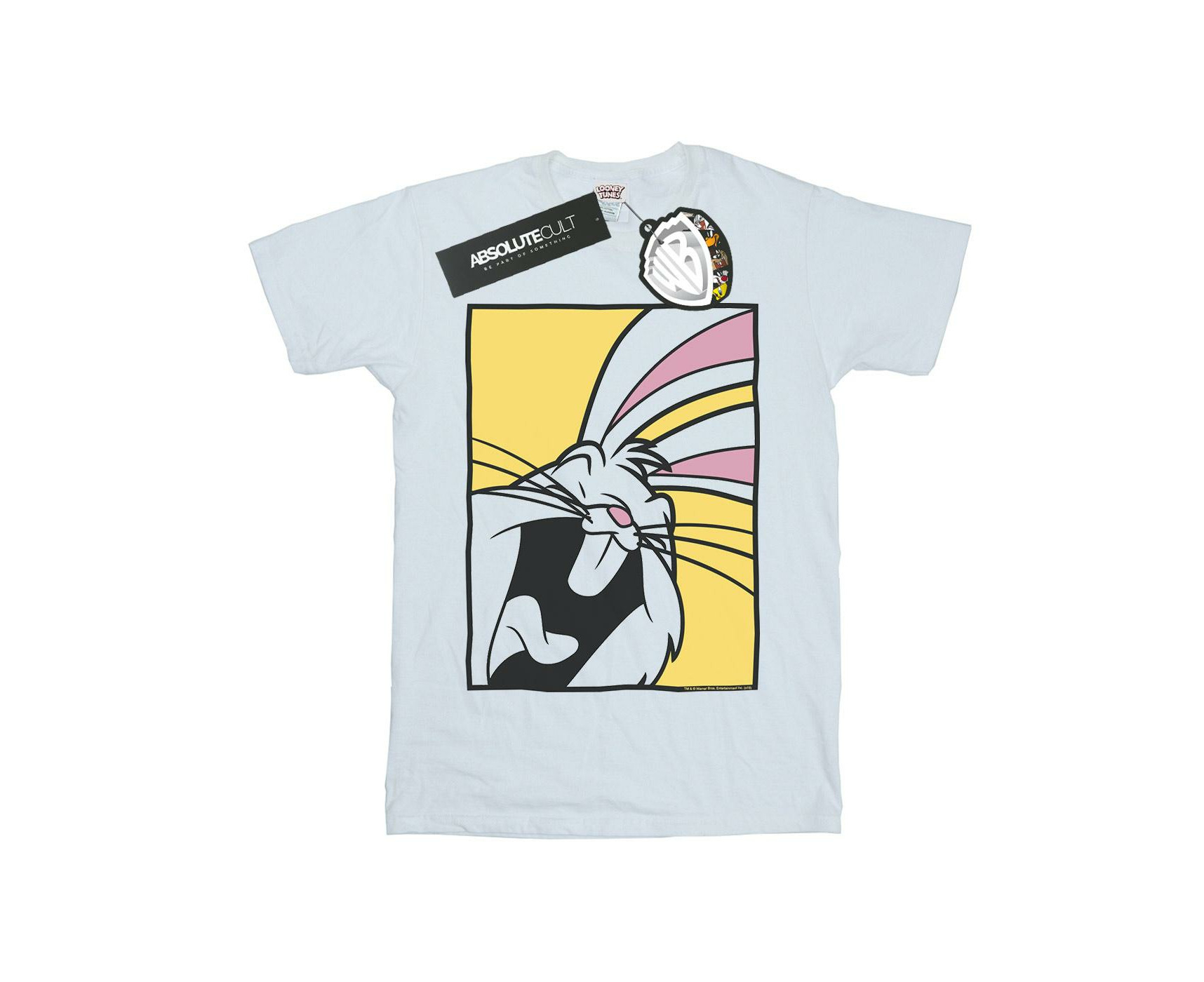 Looney Tunes Mens Bugs Bunny Laughing T Shirt White Bi35009 Au 0671