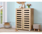 ALFORDSON Shoe Cabinet Organiser Storage Rack Drawer Shelf 21 Pairs Wood