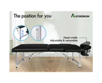 Alfordson Massage Table 2 Fold 55cm Foldable Portable Bed Desk Aluminium Lift Up Black