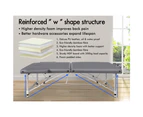 75Cm Massage Table 2 Fold Portable Bed Desk Aluminium Lift Up - Grey
