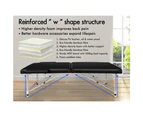 Alfordson Massage Table 2 Fold 55cm Foldable Portable Bed Desk Aluminium Lift Up Black