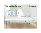 Alfordson Massage Table 2 Fold 55cm Foldable Portable Bed Desk Aluminium Lift Up White