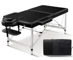 ALFORDSON Massage Table 2 Fold 55cm Portable & Foldable (Black)