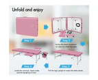 Alfordson Massage Table 2 Fold 75cm Foldable Portable Bed Desk Aluminium Lift Up Pink