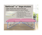Alfordson Massage Table 2 Fold 75cm Foldable Portable Bed Desk Aluminium Lift Up Pink