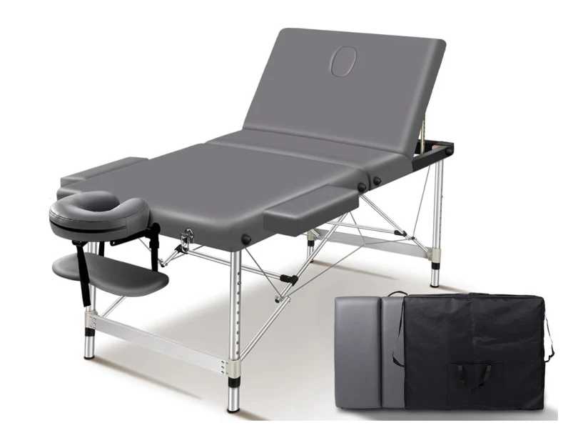 ALFORDSON Massage Table 3 Fold 65cm Portable Lift up (Grey)