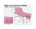 ALFORDSON Massage Table 3 Fold 75cm Portable Lift up (Pink)