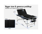 ALFORDSON Massage Table 3 Fold Foldable Portable Aluminium Lift Up Bed 85cm Desk