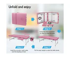 ALFORDSON Massage Table 3 Fold Foldable Portable Aluminium Lift Up Bed Desk 75cm Pink