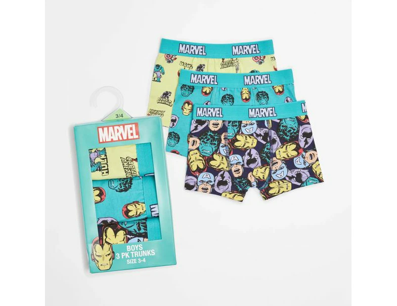 Marvel Boys Trunks 3 Pack Gift Set - Green