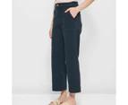 Target Stretch Wide Leg Twill Pants - Blue