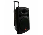 E-Lektron EL30-M 12 inch Mobile PA Sound System Bluetooth Battery Recoding MP3 USB SD incl. 2 Wireless microphones 700W Karaoke Sound System with Stand