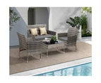 Livsip Outdoor Furniture 4-Piece Lounge Setting Chairs Table Wicker Set Patio