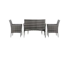 Livsip Outdoor Furniture 4-Piece Lounge Setting Chairs Table Wicker Set Patio