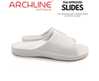 Archline Rebound Orthotic Slides Flip Flop Thongs Slip On Arch Support - White