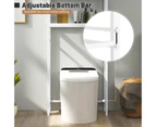 Giantex Metal Bathroom Storage Shelf Over the Toilet Organiser w/3 Tier Stand & 3 Hooks Space Saver Rack White