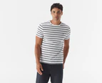 Tommy Hilfiger Men's Stretch Stripe Tee / T-Shirt / Tshirt - Optic White